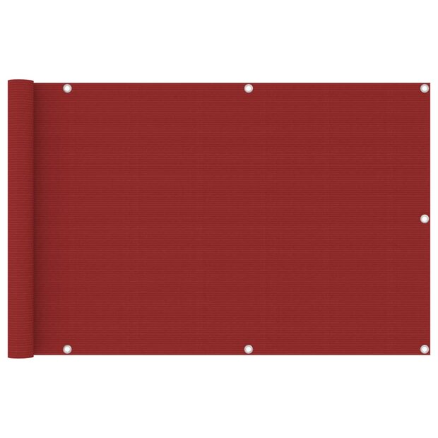Balkonscherm 90x400 cm HDPE rood 1