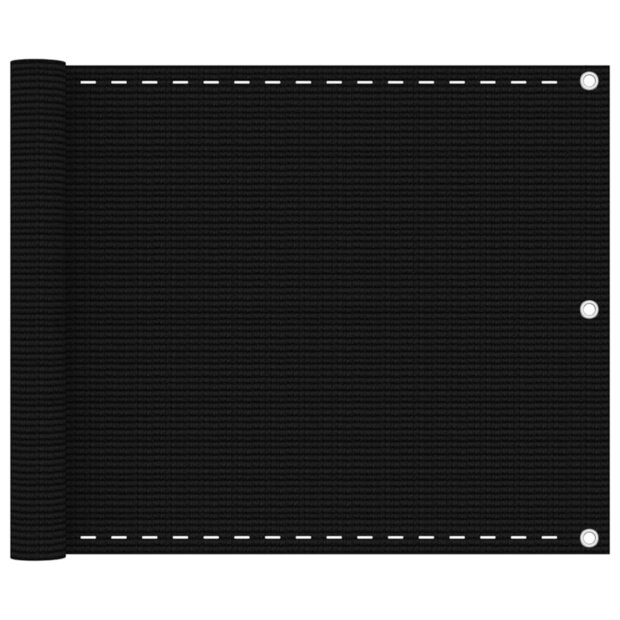 Balkonscherm 75x500 cm HDPE zwart 1