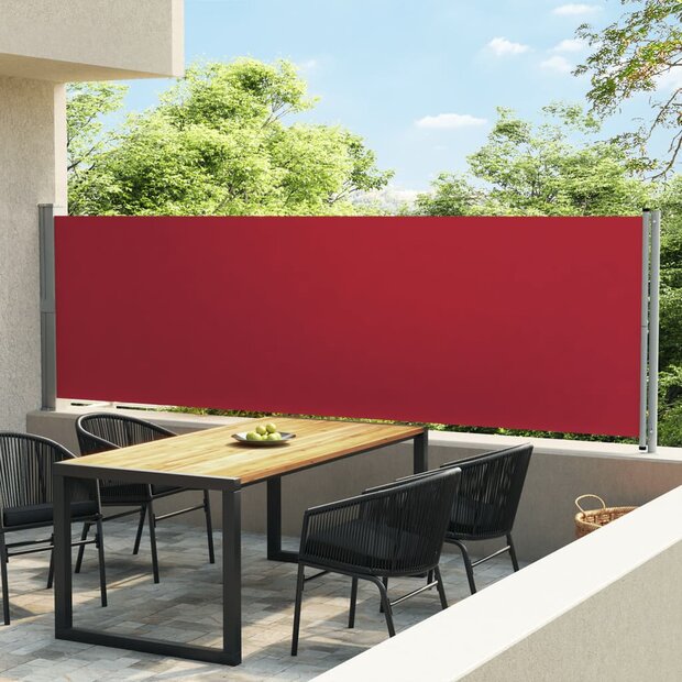 Tuinscherm uittrekbaar 140x600 cm rood 1