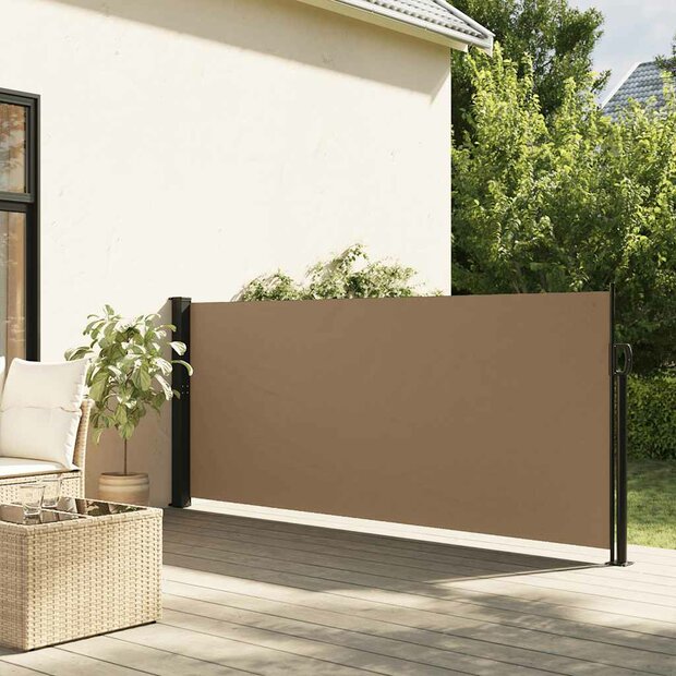 Windscherm uittrekbaar 117x300 cm taupe 1