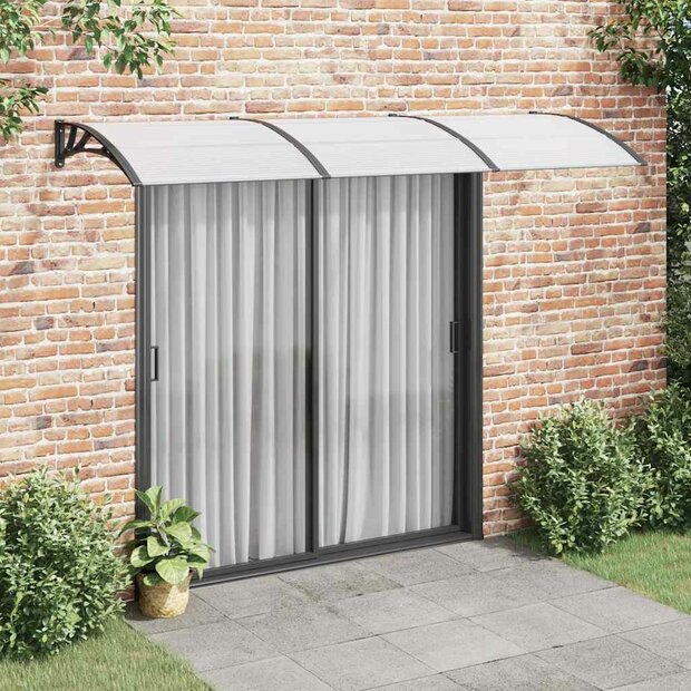 Deurluifel 300x75 cm polycarbonaat zwart en transparant 1