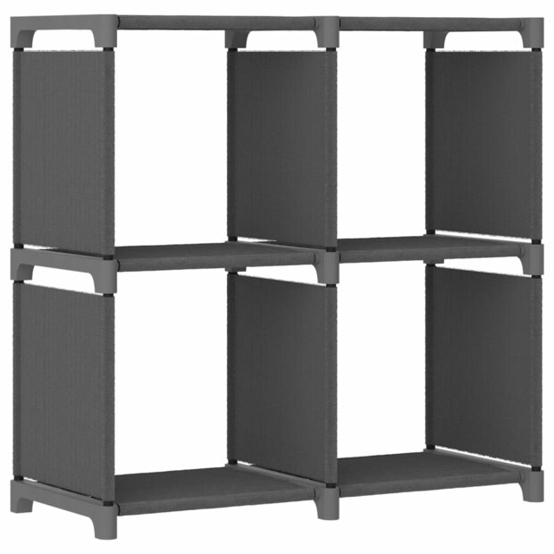 Kast met 4 vakken 69x30x72,5 cm stof grijs 1