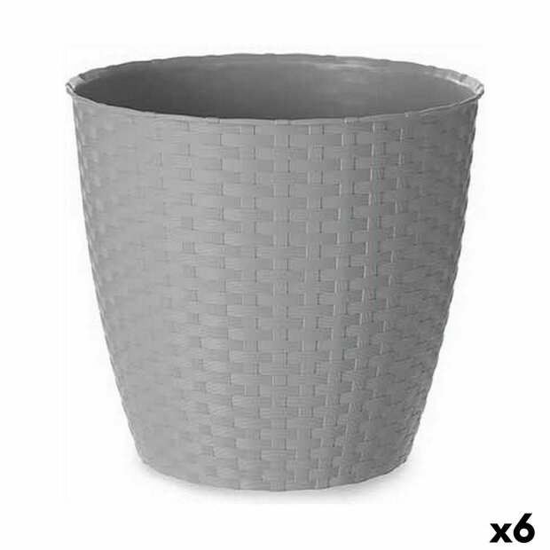 Bloempot Stefanplast Grijs Plastic 24 x 22,3 x 24 cm (6 Stuks) 1