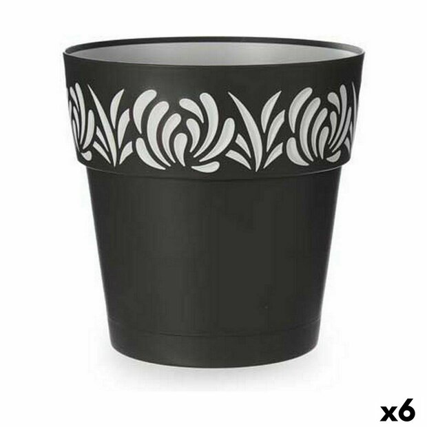 Zelfwaterende bloempot Stefanplast Gaia Antraciet Plastic 29 x 29 x 29 cm (6 Stuks) 1