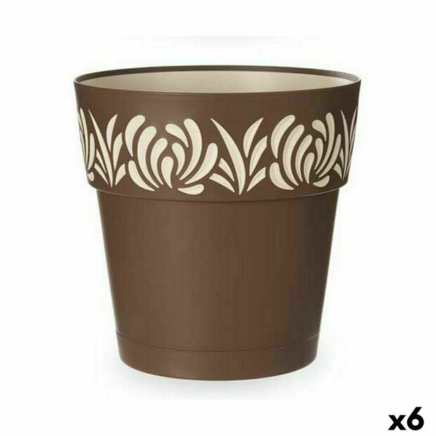 Zelfwaterende bloempot Stefanplast Gaia Bruin Plastic 29 x 29 x 29 cm (6 Stuks) 1