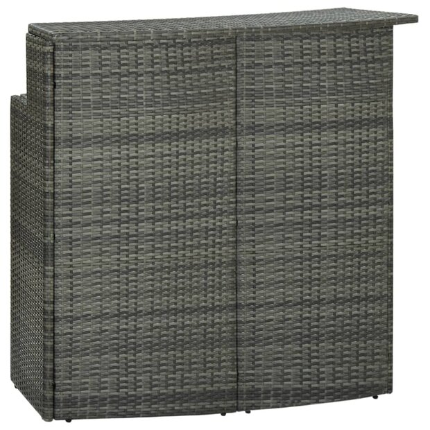 Tuinbartafel 120x55x110 cm poly rattan grijs 1