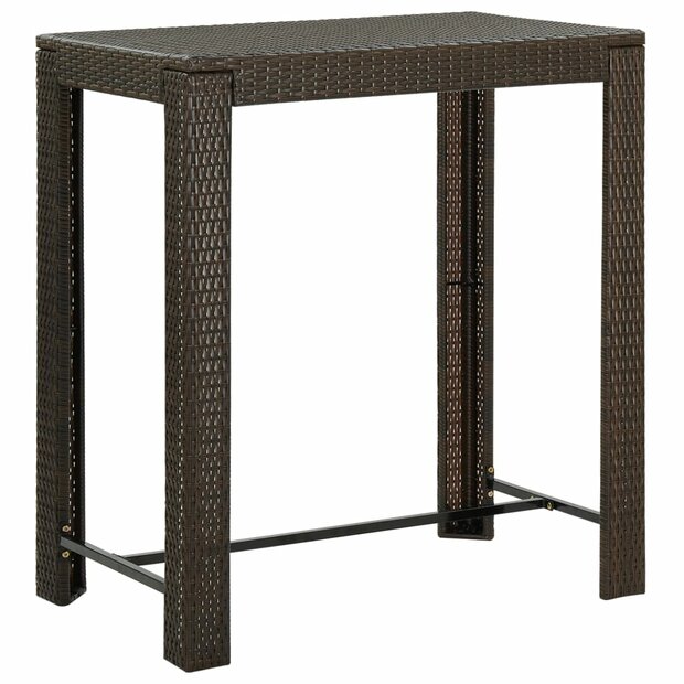 Tuinbartafel 100x60,5x110,5 cm poly rattan bruin 1