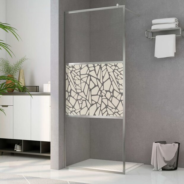 Inloopdouchewand met stenenmotief 100x195 cm ESG-glas 1