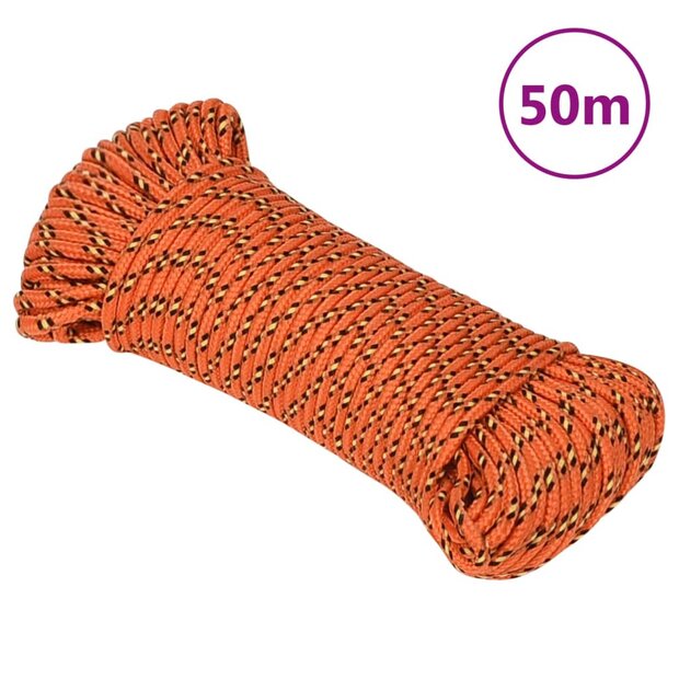 Boottouw 5 mm 50 m polypropyleen oranje 1