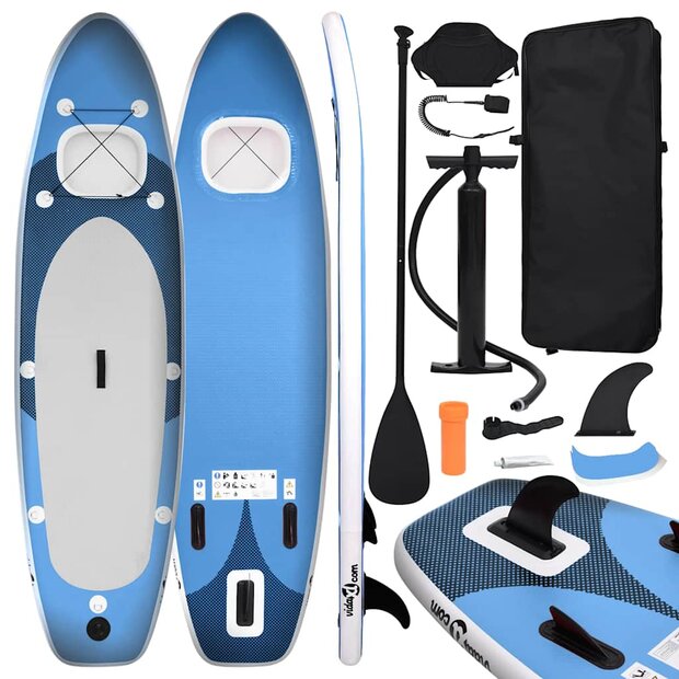 Stand Up Paddleboardset opblaasbaar 360x81x10 cm zeeblauw 1