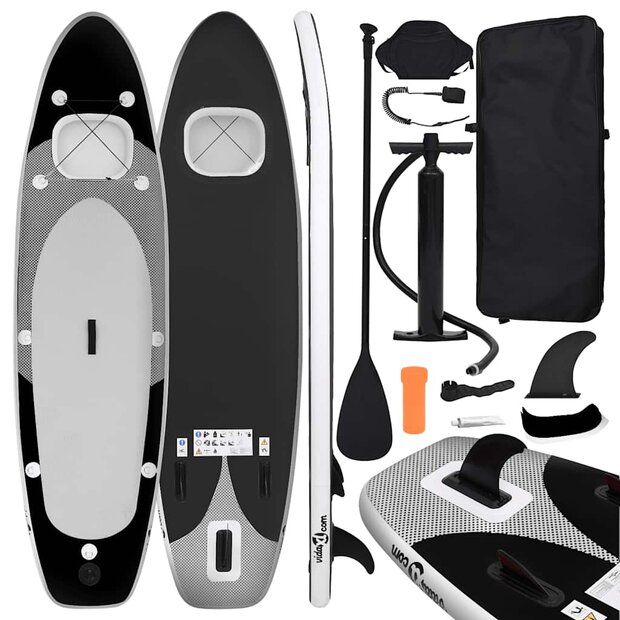 Stand Up Paddleboardset opblaasbaar 360x81x10 cm zwart 1