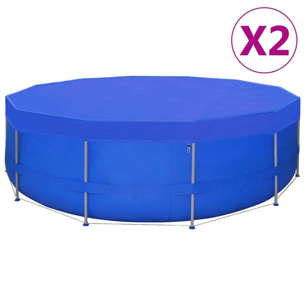 Zwembadhoezen 2 st rond 90 g/m&sup2; 460 cm PE 1
