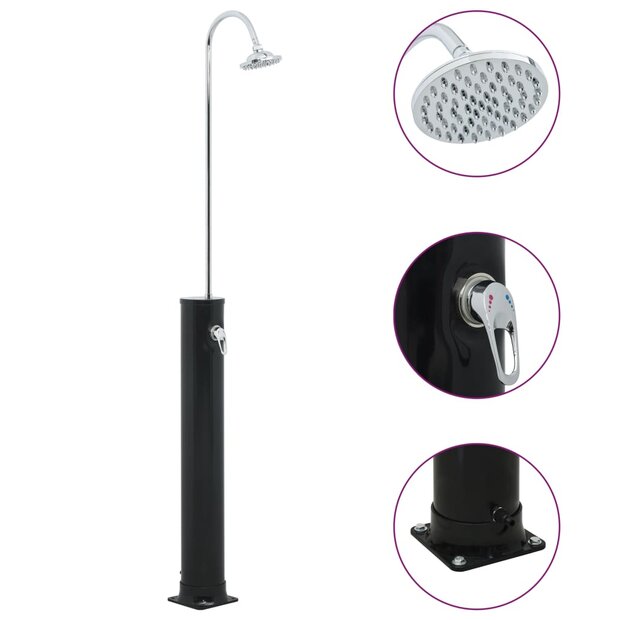 Solardouche 20 L 214 cm zwart 1
