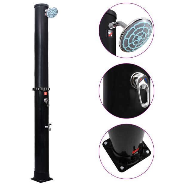 Buitendouche solar met douchekop en kraan 40 L 1