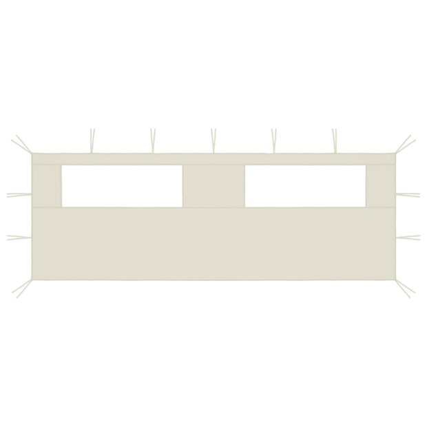 Prieelzijwand met ramen 6x2 m cr&egrave;mekleurig 1