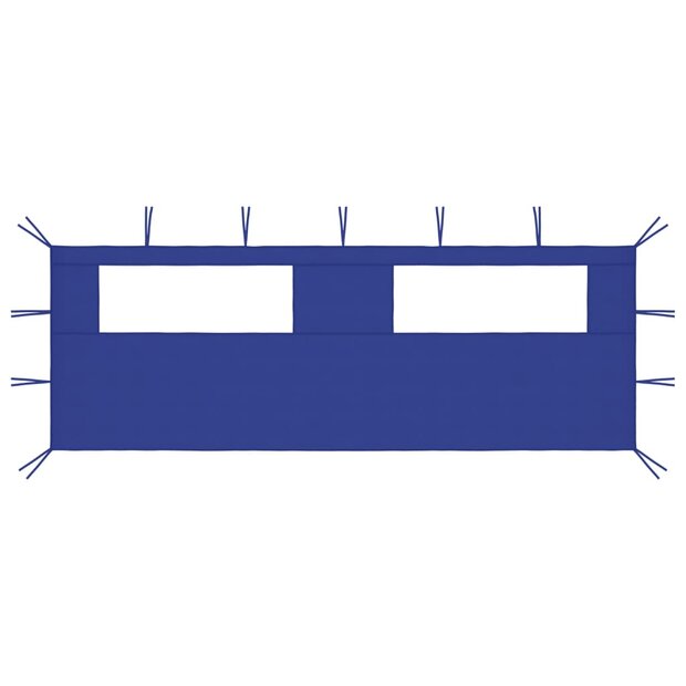 Prieelzijwand met ramen 6x2 m blauw 1