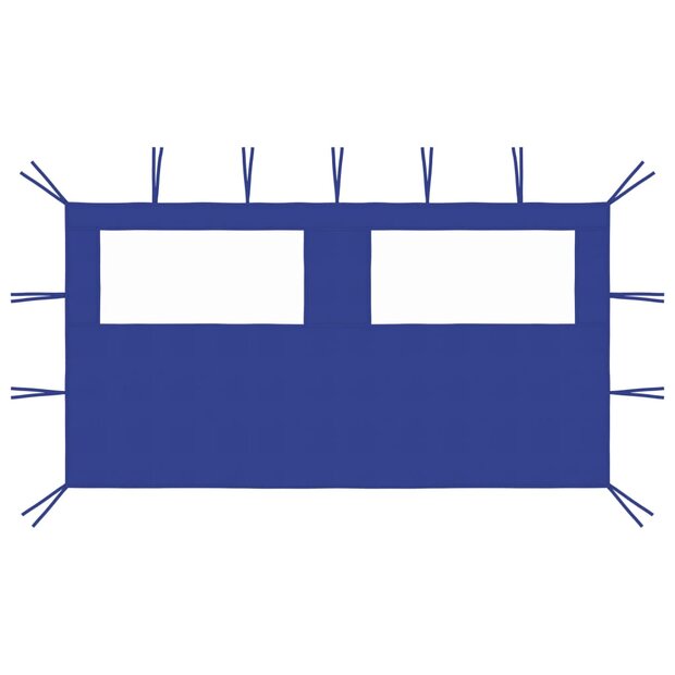 Prieelzijwand met ramen 4x2 m blauw 1