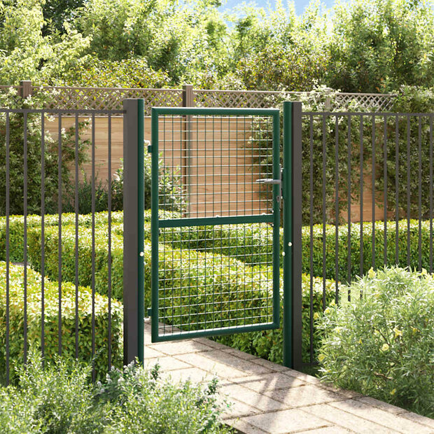 Poort 100x125 cm staal groen 1