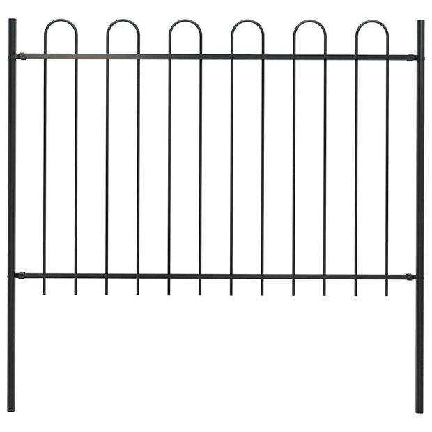 Tuinhek met ronde bovenkant 1,8 m staal zwart 1