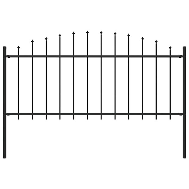 Tuinhek met speren bovenkant (0,5-0,75)x1,7 m staal zwart 1
