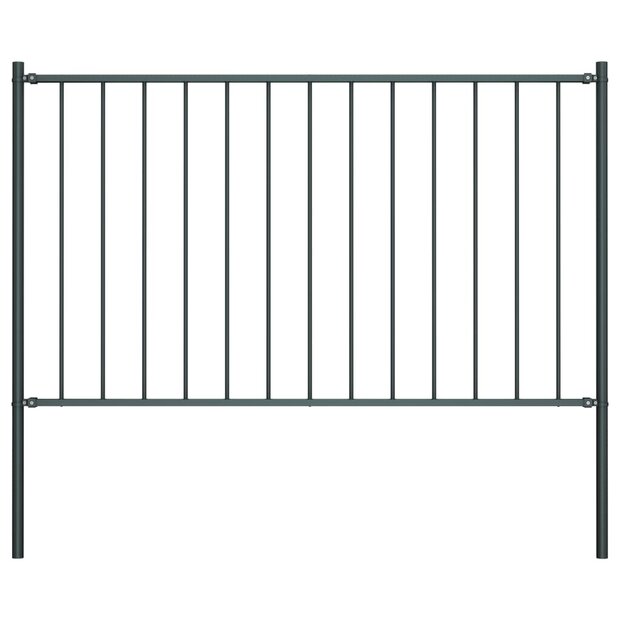 Hekpaneel met palen 1,7x1 m gepoedercoat staal antraciet 1