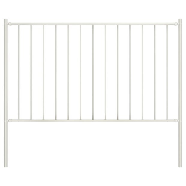 Hekpaneel met palen 1,7x1 m gepoedercoat staal wit 1