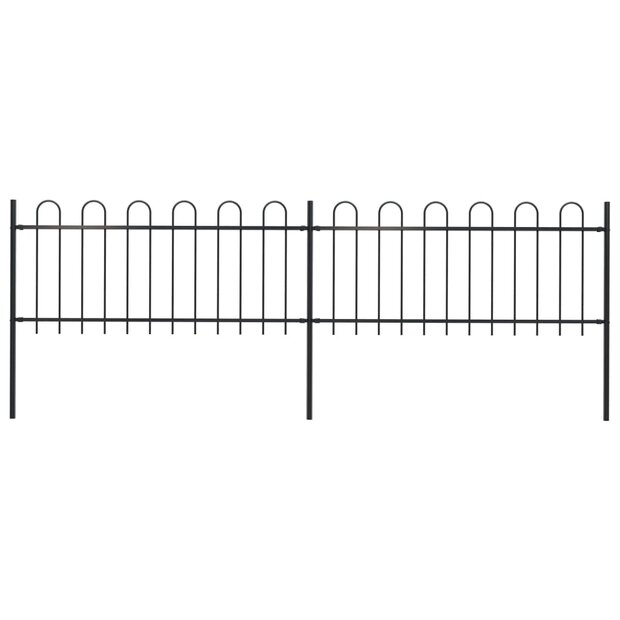 Tuinhek met ronde bovenkant 3,4x0,8 m staal zwart 1