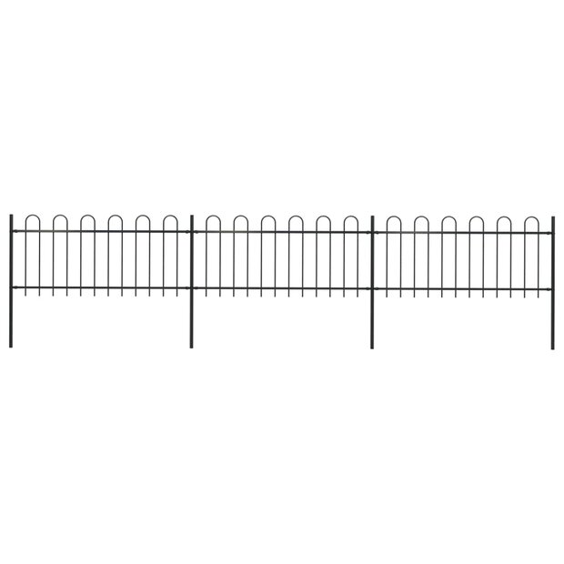 Tuinhek met ronde bovenkant 5,1x0,8 m staal zwart 1
