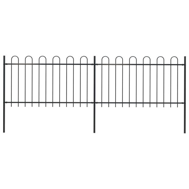 Tuinhek met ronde bovenkant 3,4x1 m staal zwart 1