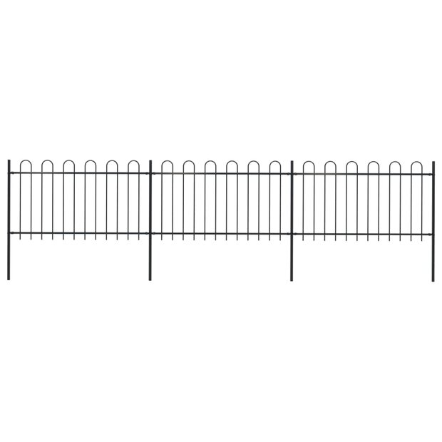 Tuinhek met ronde bovenkant 5,1x1 m staal zwart 1