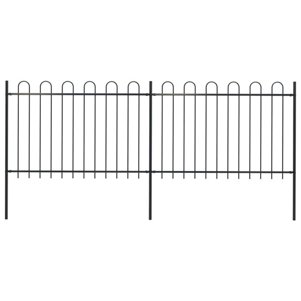 Tuinhek met ronde bovenkant 3,4x1,2 m staal zwart 1