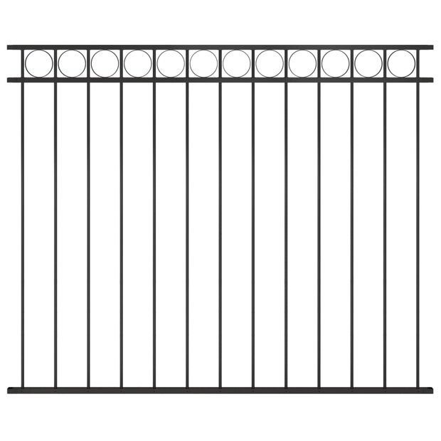 Schuttingpaneel 1,7x1,5 m staal zwart 1