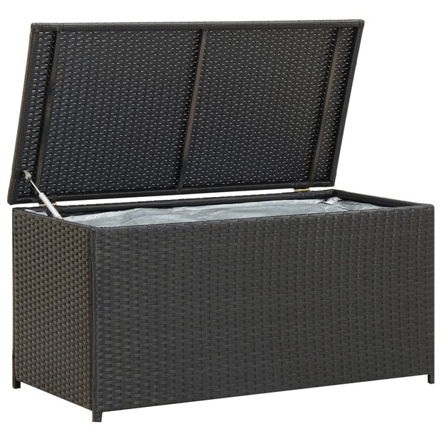 Tuinbox 100x50x50 cm poly rattan zwart 1