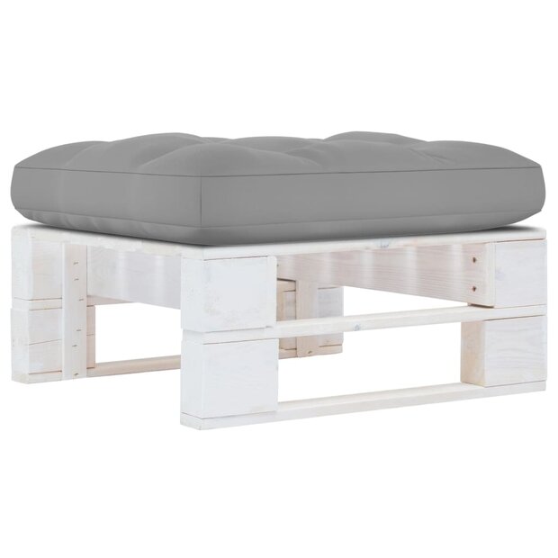 Tuinhocker pallet ge&iuml;mpregneerd grenenhout wit 1