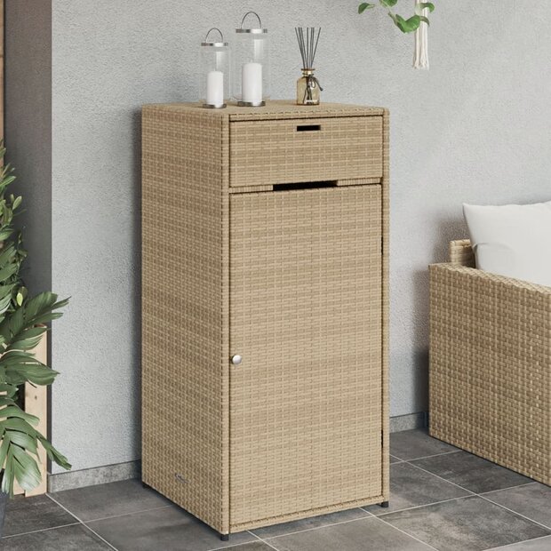 Tuinkast 55x55x111 cm poly rattan beige 1
