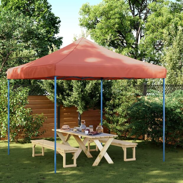 Partytent inklapbaar pop-up 292x292x315 cm terracotta 1