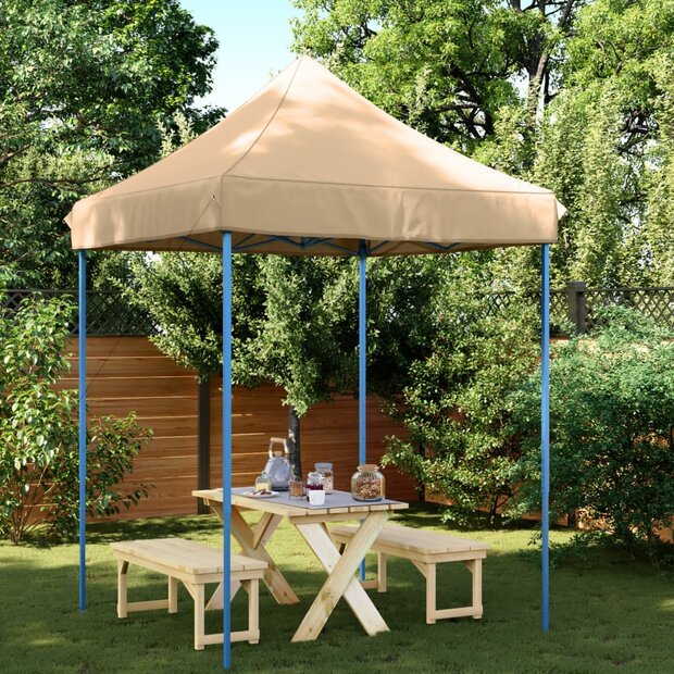 Partytent inklapbaar pop-up 200x200x306 cm beige 1