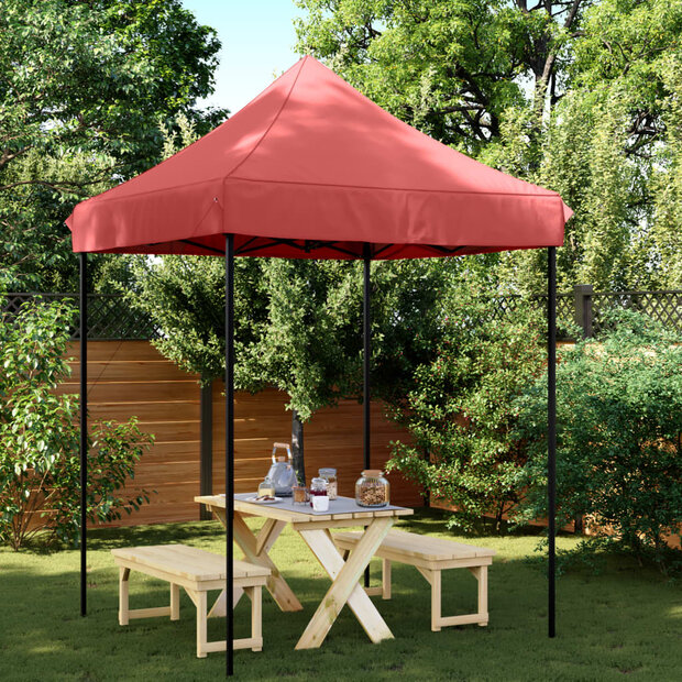 Partytent inklapbaar pop-up 200x200x306 cm bordeauxrood 1