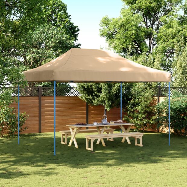 Partytent inklapbaar pop-up 410x279x315 cm beige 1