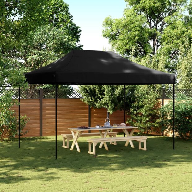 Partytent inklapbaar pop-up 410x279x315 cm zwart 1