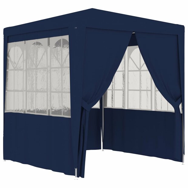 Partytent met zijwanden professioneel 90 g/m&sup2; 2x2 m blauw 1