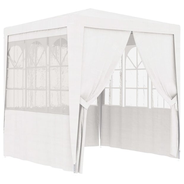 Partytent met zijwanden professioneel 90 g/m&sup2; 2,5x2,5 m wit 1