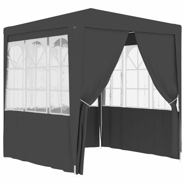 Partytent met wanden professioneel 90 g/m&sup2; 2,5x2,5 m antraciet 1