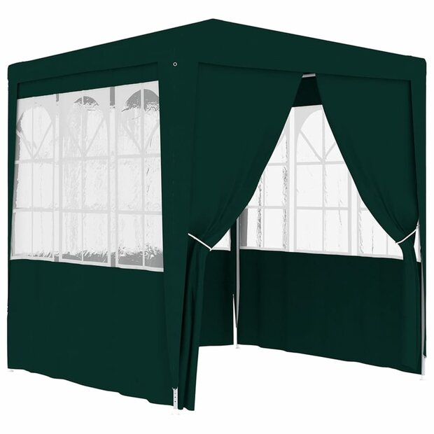 Partytent met zijwanden professioneel 90 g/m&sup2; 2,5x2,5 m groen 1