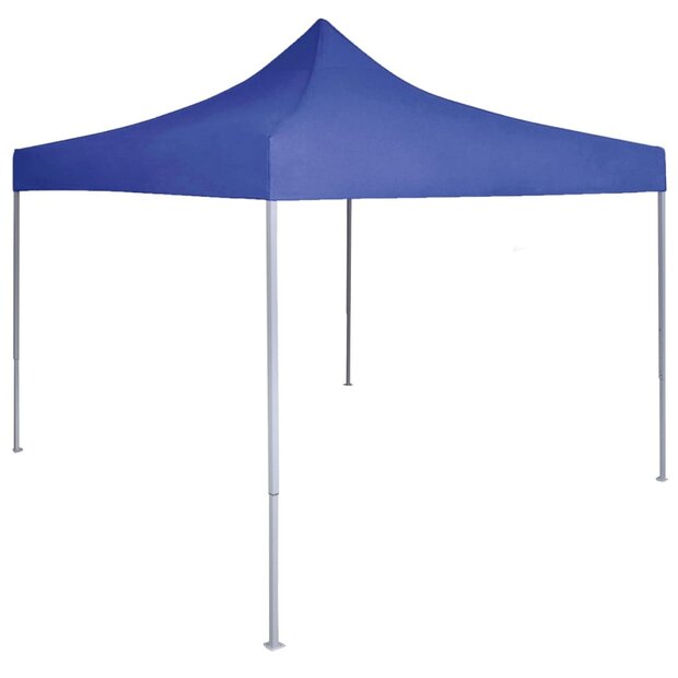 Partytent professioneel inklapbaar 2x2 m staal blauw 1