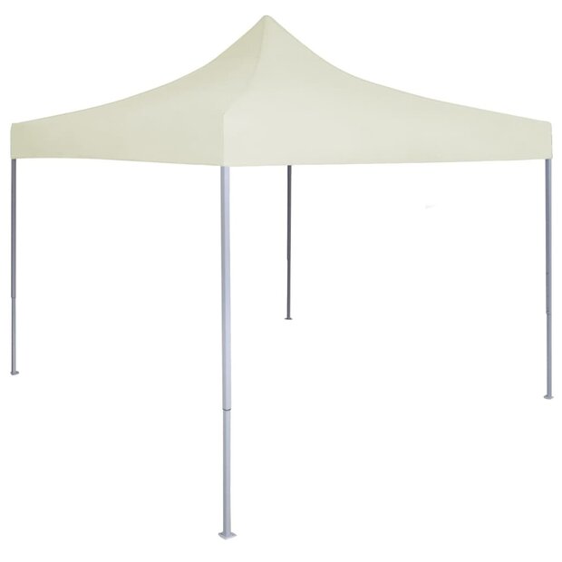 Partytent professioneel inklapbaar 2x2 m staal cr&egrave;me 1