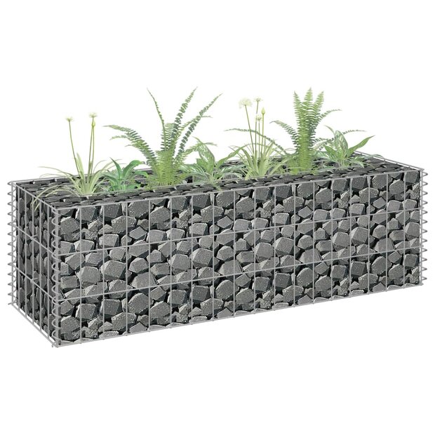 Gabion plantenbak verhoogd 90x30x30 cm gegalvaniseerd staal 1