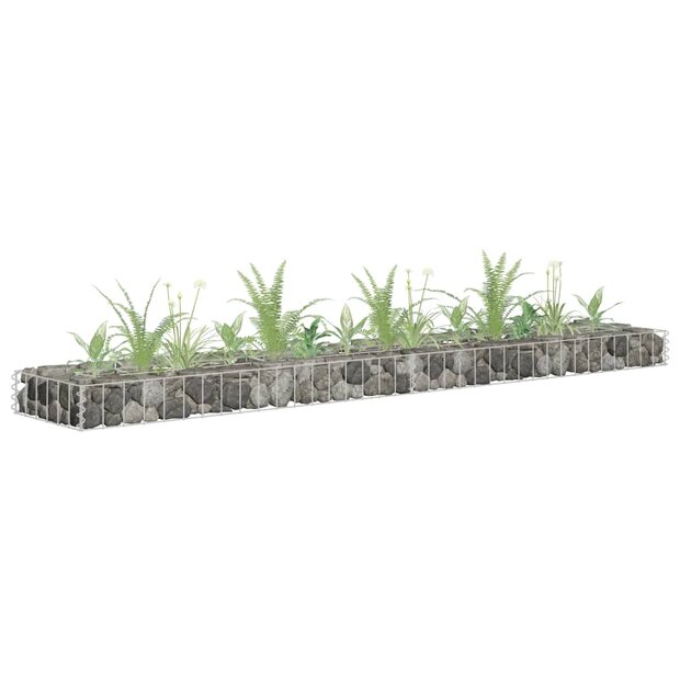 Gabion plantenbak verhoogd 180x30x10 cm gegalvaniseerd staal 1