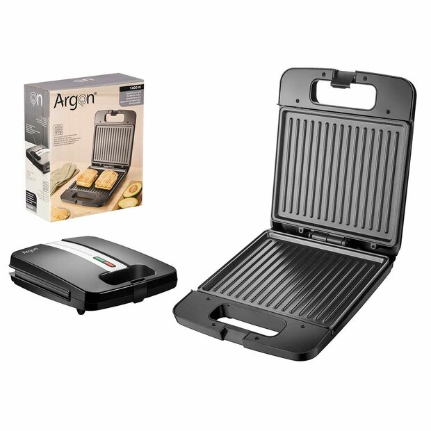 Tosti-ijzer Grill Argon K-718-2 Zwart Staal 1400 W 1