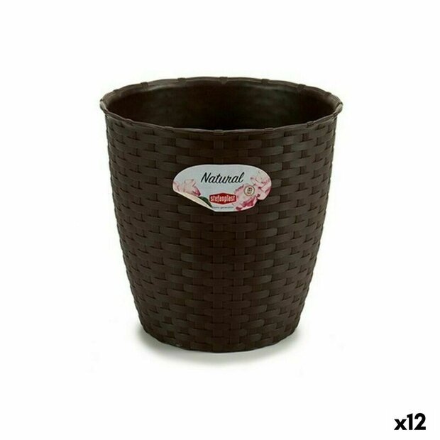 Bloempot Stefanplast Plastic Chocolade 19 x 17,5 x 19 cm (12 Stuks) 1